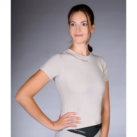 S, giallo limone: T-shirt da donna a manica corta con dettagli oro modello Limone