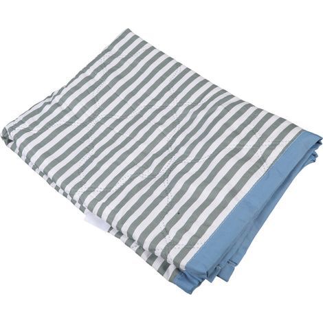 Couverture en fibres fraîches, couvre-lit-Vert à fines rayures (1/5)