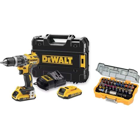 DeWALT - 18V Akku-Schlagbohrschrauber mit Zubehör, 2x Akku 2,0 Ah Li-Ion, Ladegerät DCD796D2A (1/5)