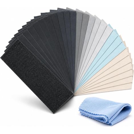 35 Papier de Verre,Papier Poncage Sec Humide Double 23 x 9 cm, Grain 400 600 800 1000 1200 1500 2000 2500 3000 5000 7000 10000 20000, Pour Voiture Métal Bois Murs Pierre Finition (1/5)