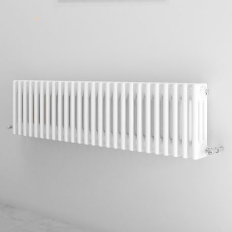 Acezanble 300x1190mm 3 Column White Horizontal Traditional Cast Iron Style Radiator (1/4)