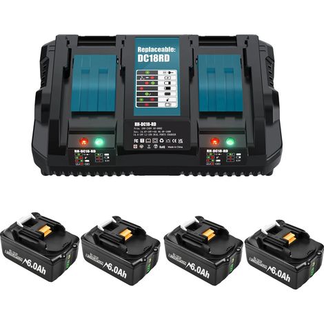 Ersatzakku, hohe Kapazität 9000 mAh, kompatibel mit verschiedenen Elektrowerkzeugen, 4 Stück 6,0 V und 6 A (1/2)