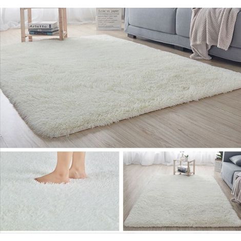 Tapis shaggy doux 0,4x0,6 m antidérapant – Confort luxueux polyester – Pour chambres et salles de jeux – Entretien facile (1/4)