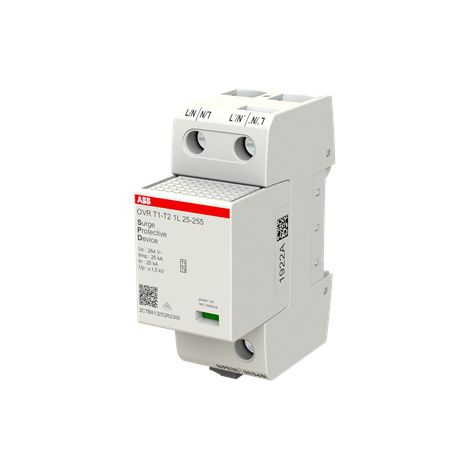 Parafoudre débrochable OVR T1-T2 Iimp. 25KA 1P 230V Uc 264V av. TS 2CTB813251R2300 ABB B605337 (1/3)
