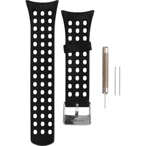 Bracelet en caoutchouc avec boucle et attaches pour montres SUUNTO M1 M2 M4 M5 - Noir pour homme