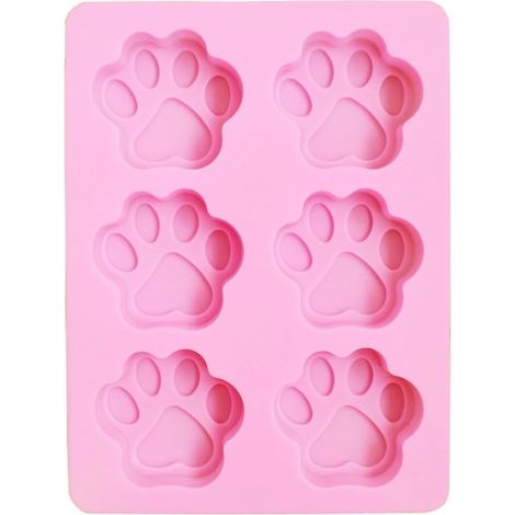 Moule En Silicone Forme De Patte De Chien Ou De Chat - Résistant À -40 °C À 230 °C - Pour Décoration De Gâteaux Chocolats Et Biscuits - Lot De 1 (1/4)