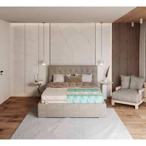Matelas HYBRID - 21cm - Mousse profilée HR - Bambou (1/5)