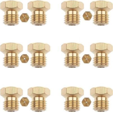 12 Pcs Gicleur Gaz Butane Universels[2×0.5mm, 2×0.7mm, 2×0.8mm, 2×0.9mm, 2×0.95mm, 2×1.1mm] Gicleur Gaz De Ville Injecteur GazButane (1/5)