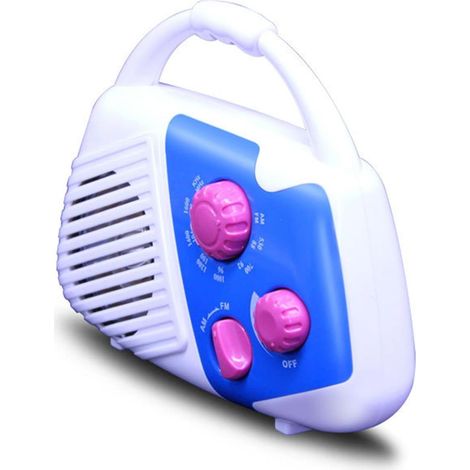 Radio Salle de Bain Camping AM/FM Fonctionnant sur Piles Petite Radio Avec Poignée De Transport Pour La Maison, Extérieur, Le Camping, La Randonnée, Le Backpacking, Les Parcs Et Les (1/5)