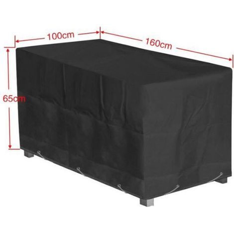 Housse de protection pour salon de jardin - Noir - 16010065cm - Résistante à l'eau et à la poussière (1/4)