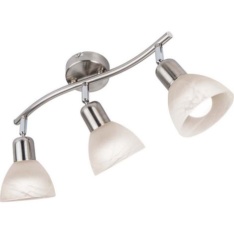 Spot LED à 3 vantaux. Daytona nickel, verre alab.blanc dont 3xE14,3W, LED L: 40cm, verre 10cm FAUX