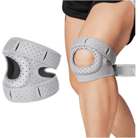 Genouillères OrthoRotule, Genouillère Ortho, Réglable Genouillères Ortho Rotule, pour les Coureurs,Tennis, Arthrite Rotule (Gris)