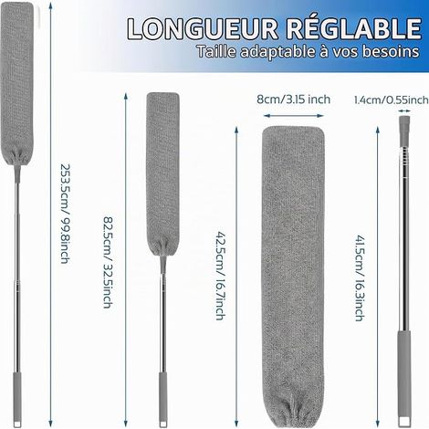Microfibre Telescopic Duster, Gap Retractable Dust Cleaner, Dust-proof Retractable for Sofa Bed Furniture Floor Household Dust (1/4)