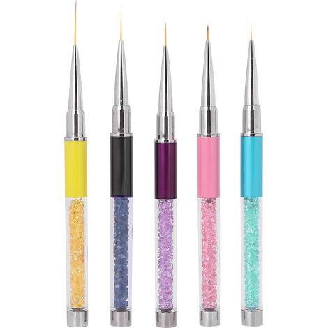 5pinceaux liner pour ongles, outils de nail art, dessin et peinture de précision, lot de 5 (1/5)
