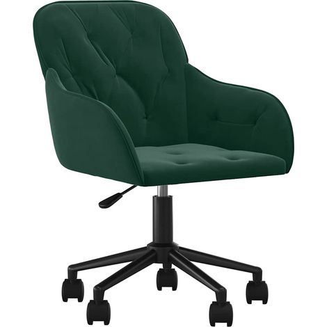 Silla de oficina giratoria de terciopelo verde oscuro vidaXL (1/5)