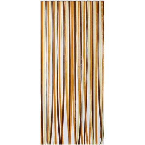 Türvorhang aus Polyethylen - Antillen - 90x200 cm - Braun und Beige - Morel
