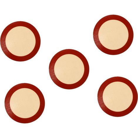 Amosfun 5 Pièces Tapis De Cuisson Plaques De Cuisson Pour Four Ustensiles De Cuisson Antiadhésifs Para Friteuse À Air Plat De Cuisson Rond Plateau Tournant Pour - Casseroles'Beige Rouge Foncéx5pcs'20X