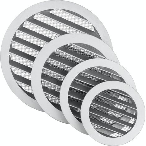 Grille d'Aération & Ventilation Ronde 100mm en Fonte d'Aluminium avec Moustiquaire Inox - Intérieure et Extérieure, Mur et Plafond. Idéale VMC, Hotte, Extracteur - Résiste Intempéries & Insectes (1/5)