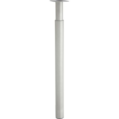 Pied de meuble pour plan de travail réglable en acier époxy gris – Hauteur 70 à 110 cm – Charge max 50 kg – Fixation à visser