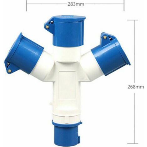 Adaptateur 3 Prises Cache Prise 3 Pôles 16A 220V Industriel IP44 – Multiprise Caravane/Camping-Car/Bateau (1/4)