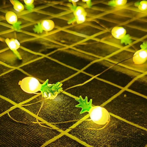 Guirlande Lumineuse 3D LED Lumineuse Chauds Lumiere Flamingo D'ananas Cactus Guirlande 2m 20 LED (Ananas) (1/5)