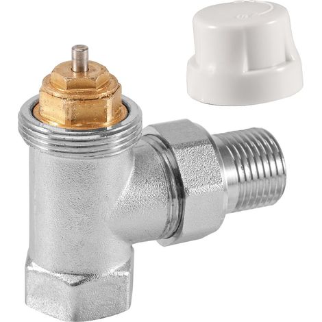Vanne thermostatique G1/2, en laiton 1/2", raccord de retour 1/2", valve de passage 1/2" avec raccord fileté, valve de chauffage, valve de radiateur, tête thermostatique pour radiateur (1/5)