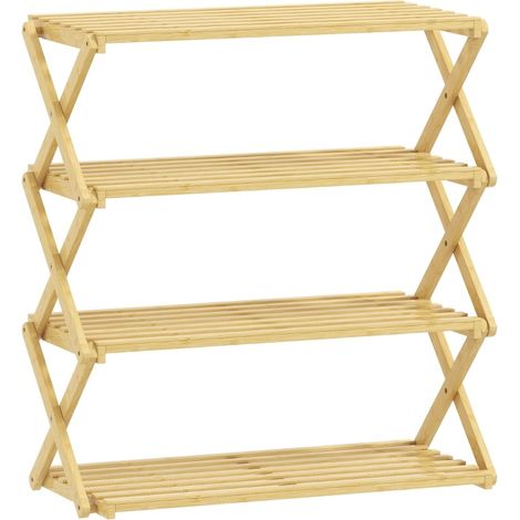 Schuhregal aus Bambus, 4 Ebenen, 60 x 29 x 67 cm, natur (1/5)