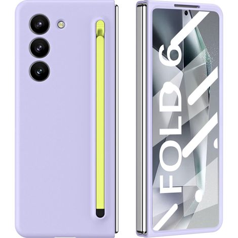 Custodia per Samsung Galaxy Z Fold6 5G con vetro e stilo, viola/verde (1/5)