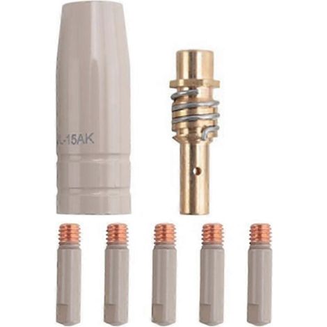 Lot de 7 manchons de protection pour buses de soudage 15AK, protection contre les scories et les gaz de soudage sans air (norme européenne), 1,0 mmWHBYV (1/4)
