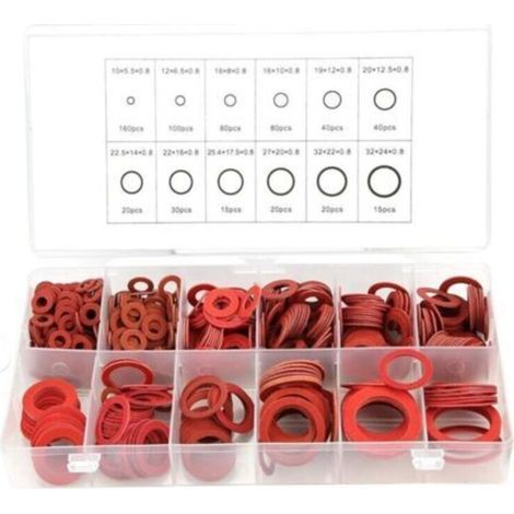 Kit de 600 colliers de serrage pour câbles – 12 tailles différentes, assortiment complet avec rondelles isolantes en papier rouge et en acier, livré dans une boîte pratique
