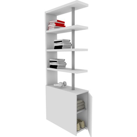 Comodino libreria salvaspazio con design moderno - Narciso - Bianco
