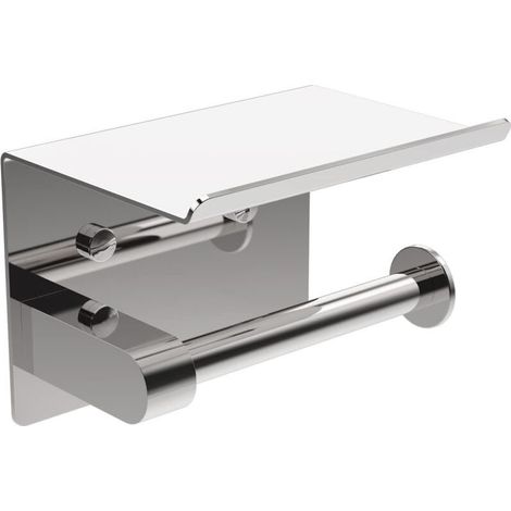 Toilet paper holder, wall-mounted toilet paper holder, 304 stainless steel toilet paper roll holder, installation with screws or 3M adhesive, silver (1/5)