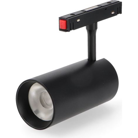 IluminaShop - Foco LED Negro 20W para Carril Magnetico Detail Chip Osram 48V Monofasico CRI 90 UGR 17 Serie Detail  Blanco Neutro 4000K (1/2)