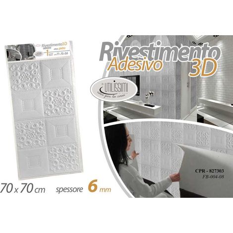 Piastrelle Rivestimento Muro Adesive 3D 70 x 70 cm 6 mm Gicos