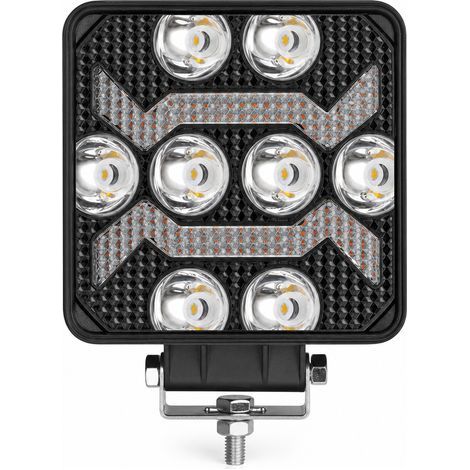 Faro ausiliario LED rotondo per fuoristrada e macchinari, luce bianca con DRL gialla (1/5)