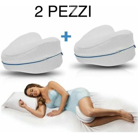 2x LEG PILLOW CUSCINO PER DORMIRE GAMBE SCHIENA MEMORY FOAM SUPPORTO ORTOPPEDICO