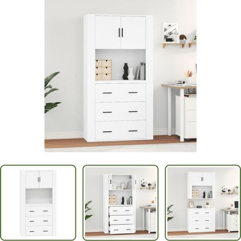 vidaXL Wandmontage - Highboard Weiß Holzwerkstoff (1/5)