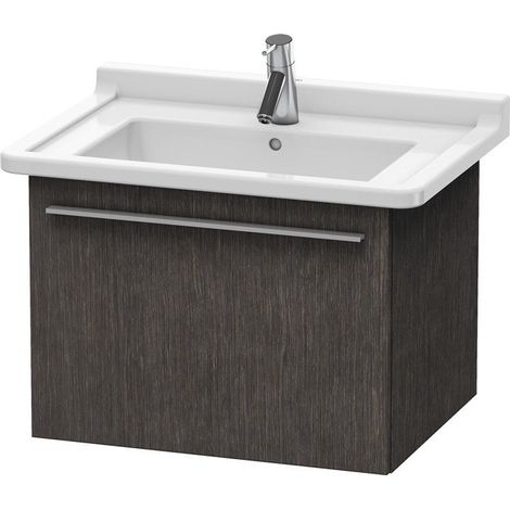Unità Duravit X-Large Vanity a parete 6056, 1 cassettone, 600 mm per Starck 3, Colore (anteriore/corpo): impiallacciato in vero legno di quercia scuro spazzolato e vero legno - XL605607272