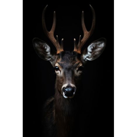 Tableau sur toile vertical cerf 30x45 cm - Impression sur Toile Murale Décorative - Image imprimée en HD sur Toile - Toile sur Châssis en Bois FSC - Fabriqué en France