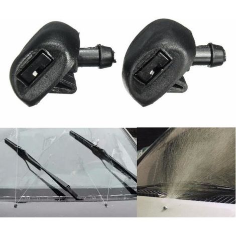 Jet Lave-glace Pare-brise - Compatible Peugeot 407 - Référence 6438Z1 - Noir - En Plastique - Lot de 2 (1/4)
