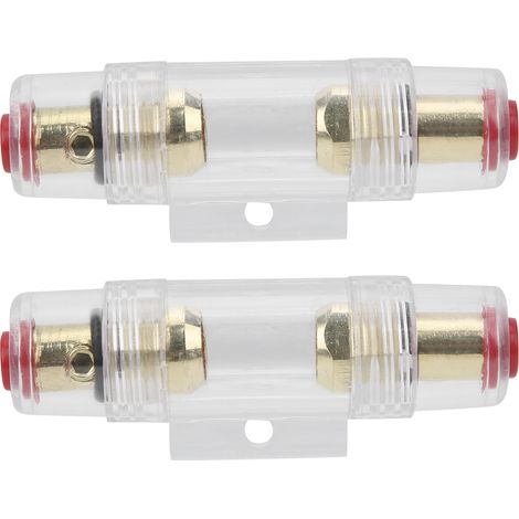 AGU 2-teiliger Kfz-Sicherungshalter mit 60-A- und 80-A-Sicherungen, kompatibel mit 4-, 6- und 8-AWG-Kabeln, 12–24 V, wasserdichtes Gehäuse (1/5)