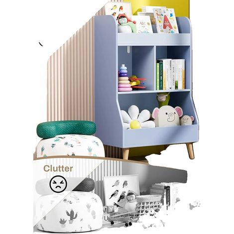Bibliothèque pour enfants, Matériau en bois, Longueur 62 cm, Largeur 34 cm, Hauteur 93,5 cm, Assemblage requis (1/5)