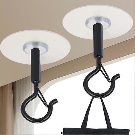 Filiyano-Crochets de plafond autocollants, lot de 4 crochets ultra-résistants pour suspendre plantes, lampes, carillons, lanternes, etc. Installation (1/5)