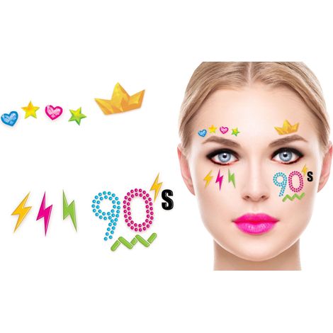 Autocollants Cristaux Décoration Visage Disco Années 90 (1/3)