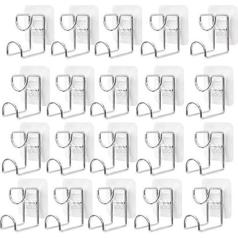 Crochets de lavabo en acier inoxydable, supports adhésifs résistants sans trace pour cuisine et salle de bain, étagère de rangement multifonctionnelle en fer sans perçage (1/5)