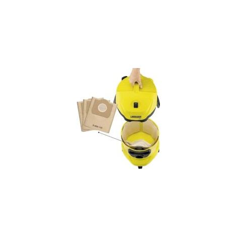 Paquete de 5 bolsas para aspiradora Karcher 6.959-130.0, bolsas de filtro de papel para aspiradora Karcher WD3200 WD3300 WD3500 - Crezuo (1/4)