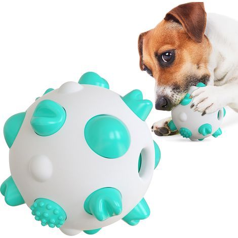 Jouet à mâcher bleu pour chiens, balle ronde pour le nettoyage des animaux de compagnie J (1/5)