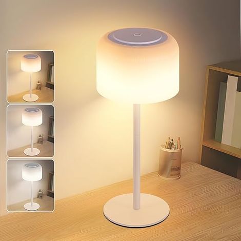 GBLY LED Lampada da tavolo senza fili Lampada da tavolo a batteria dimmerabile 3000K-6500K con USB-C ricaricabile regolabile in altezza impermeabile per Indoor Outdoor sala da pranzo camera (1/5)