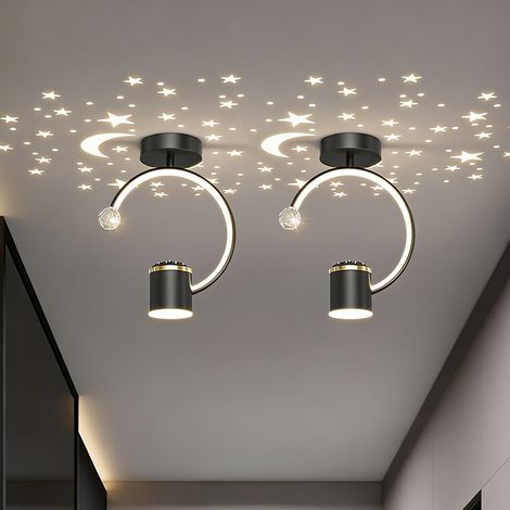 2Petite suspension LED, plafonnier, Ø 24 cm, intensité variable 3 couleurs, 3000K-6000K, lampe projecteur, éclairage décoratif de couloir (1/5)