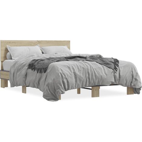 Maison Exclusive - Bettgestell Sonoma-Eiche 120x200 cm Holzwerkst (1/5)